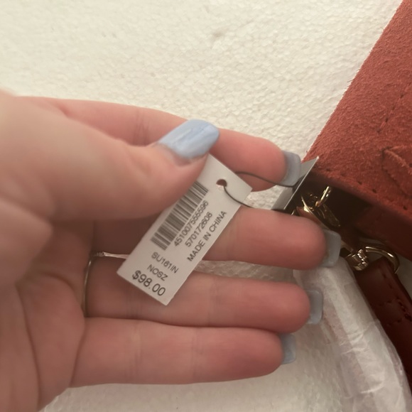 White House black market NWT rust wristlet purse lattice detail with duster bag - Picture 2 of 10